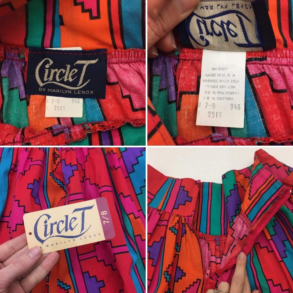 ❌sold❌Aztec Skirt Circle T Southwest Loud Geomet - Picture 7 of 8